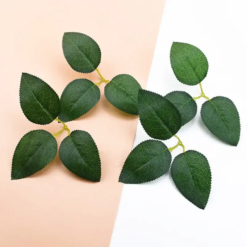 Realistic matte silk greenery rose leaves wedding and home decor