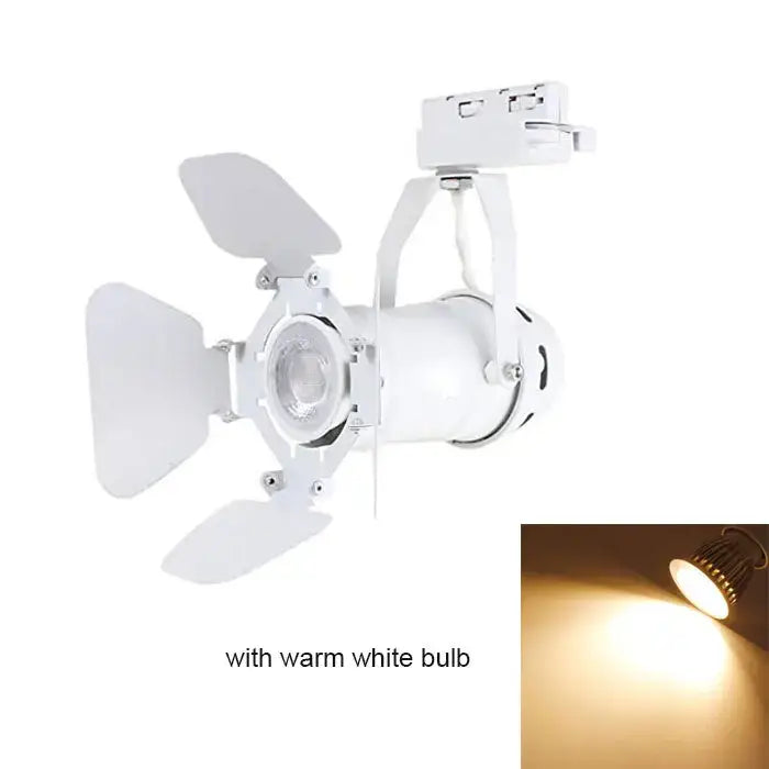 Vintage industrial white artwork led track lighting living room