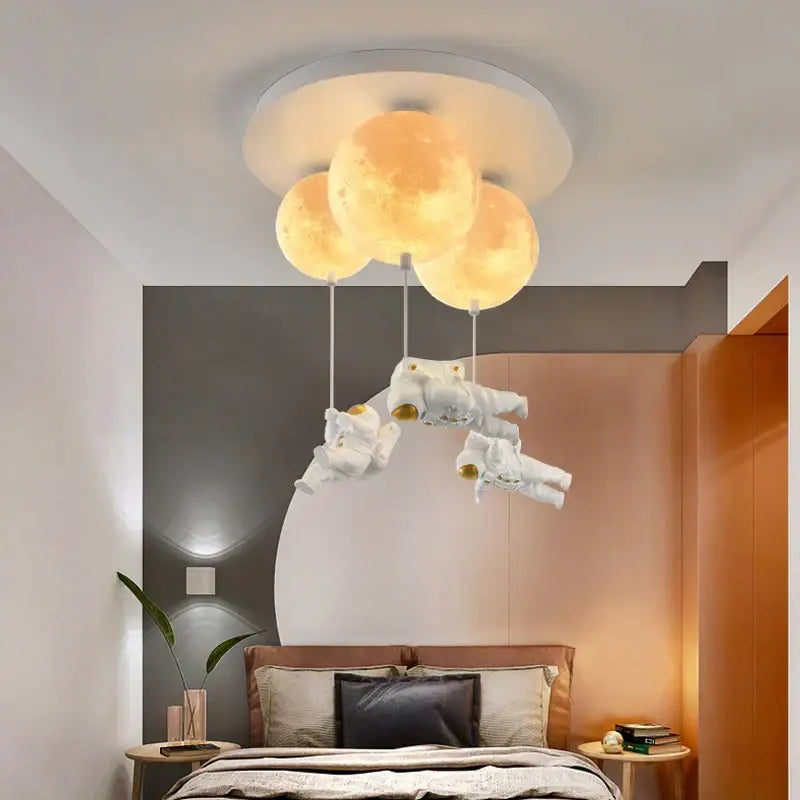 DecorBites™ Astronaut Bubble Chandelier Light - Moonlight Bedroom Ceiling Lamp