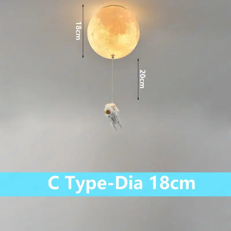DecorBites™ Astronaut Globe Ceiling Light for Kids Room - 18cm/20cm/25cm