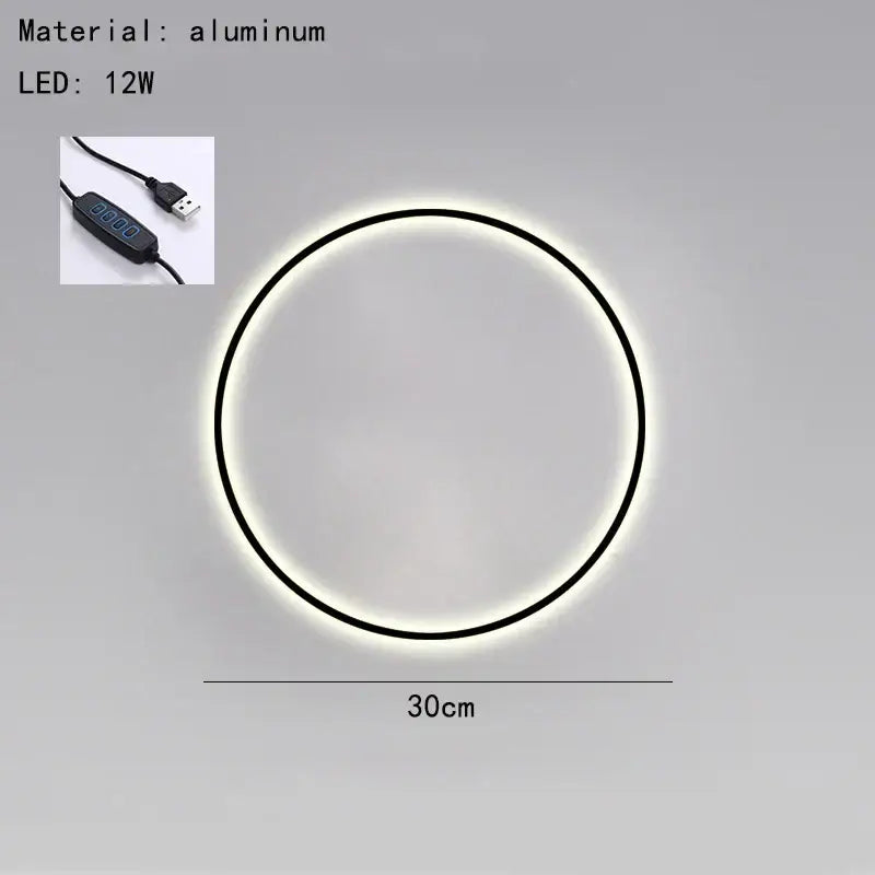 DecorBites™ Black Gold Dimmable Wall Light USB Plug Bedroom Sconce