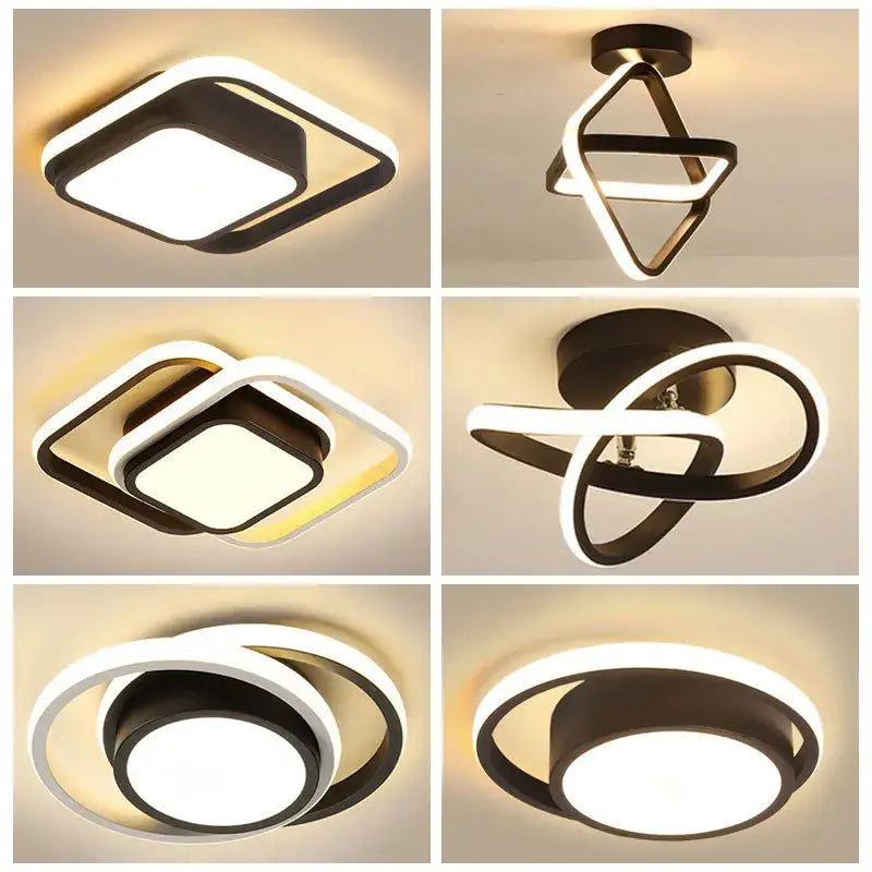 DecorBites™ Black Gold LED Ceiling Lights with Remote Control - Indoor Chandelier Lighting