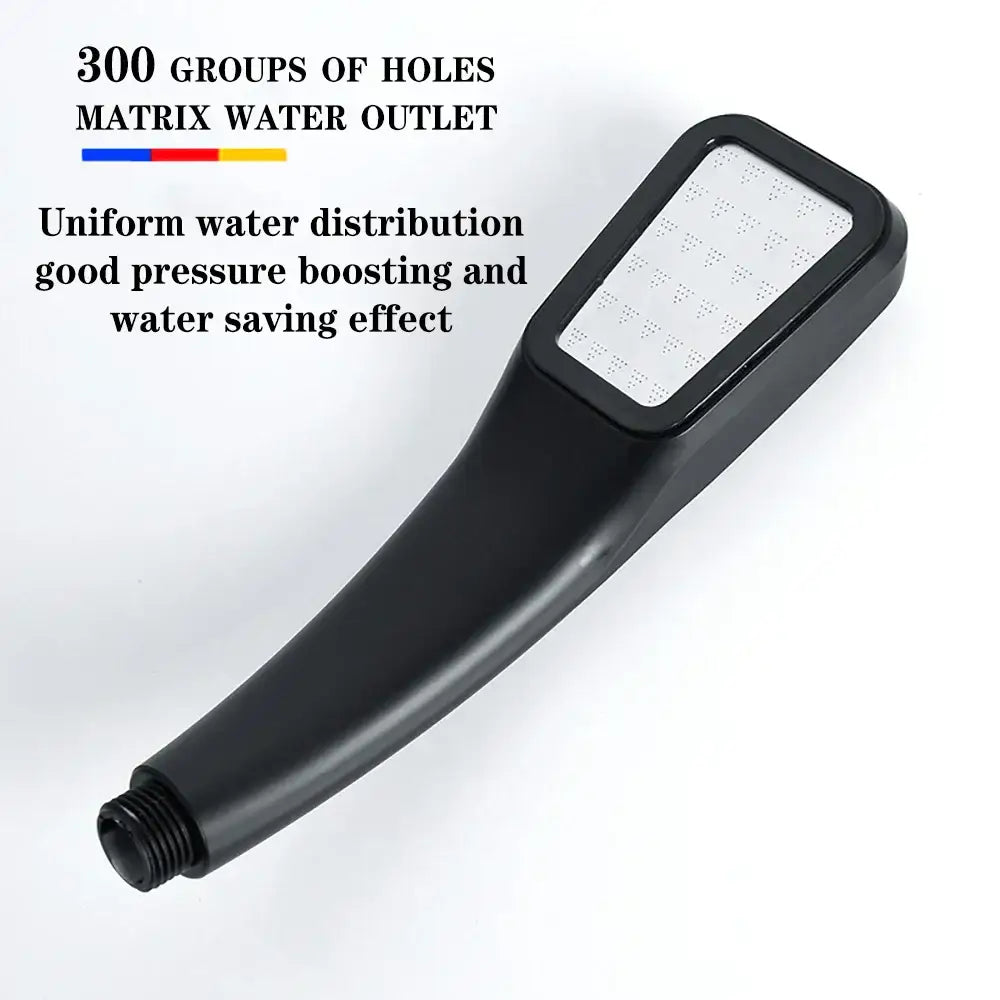 DecorBites™ Black High Pressure Rainfall Shower Head with Bracket and Water Saving Nozzle