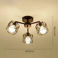 DecorBites™ Black Iron Cage Chandelier: Adjustable Spider Design Modern Ceiling Lamp