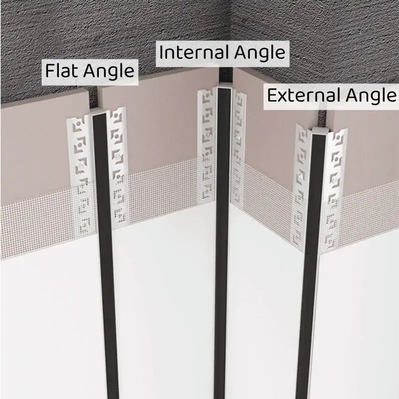 DecorBites™ Black LED Aluminum Profile for Invisible Ceiling Light Strip Bar