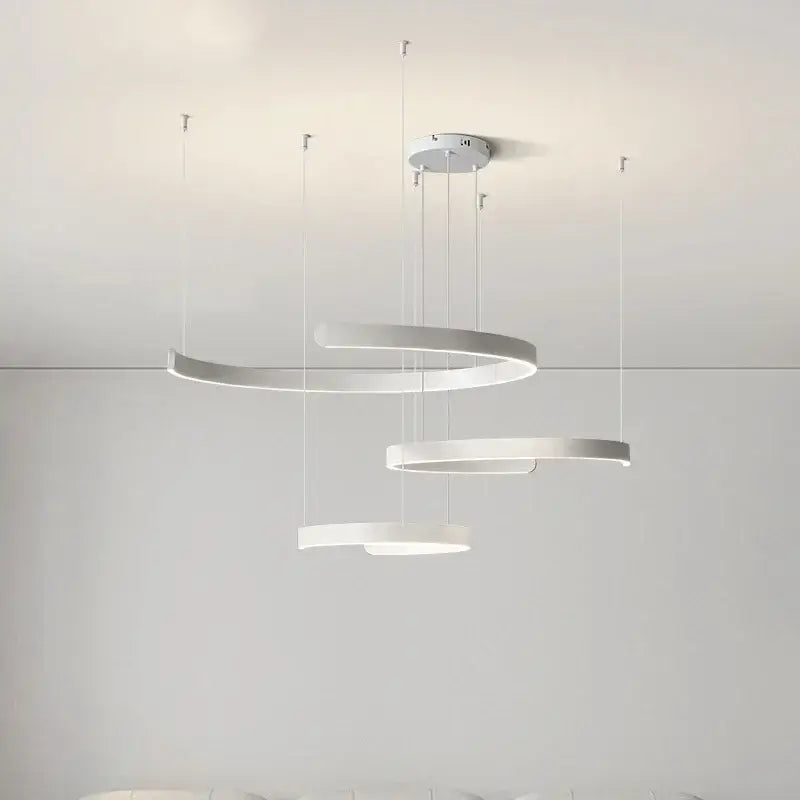 DecorBites™ Black LED Chandelier Pendant Light for Foyer Stairs Bar, Minimalist Indoor Hanging Lamp