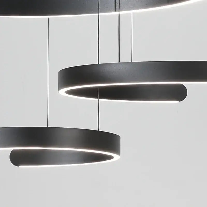 DecorBites™ Black LED Chandelier Pendant Light for Foyer Stairs Bar, Minimalist Indoor Hanging Lamp