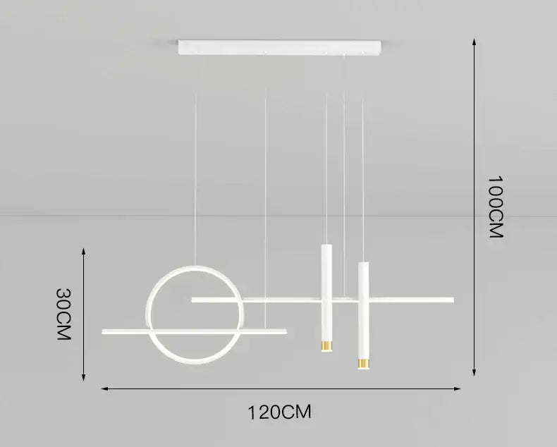 DecorBites™ Black LED Chandelier Pendant Light for Home Dining Kitchen Bar.