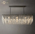 DecorBites™ Black Marignan K9 Crystal Rectangular Chandelier for Living Dining Room
