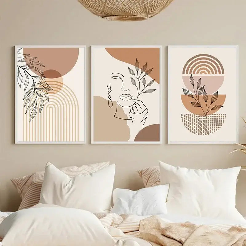 DecorBites™ Boho Light Canvas Wall Art - Nordic Minimalist
