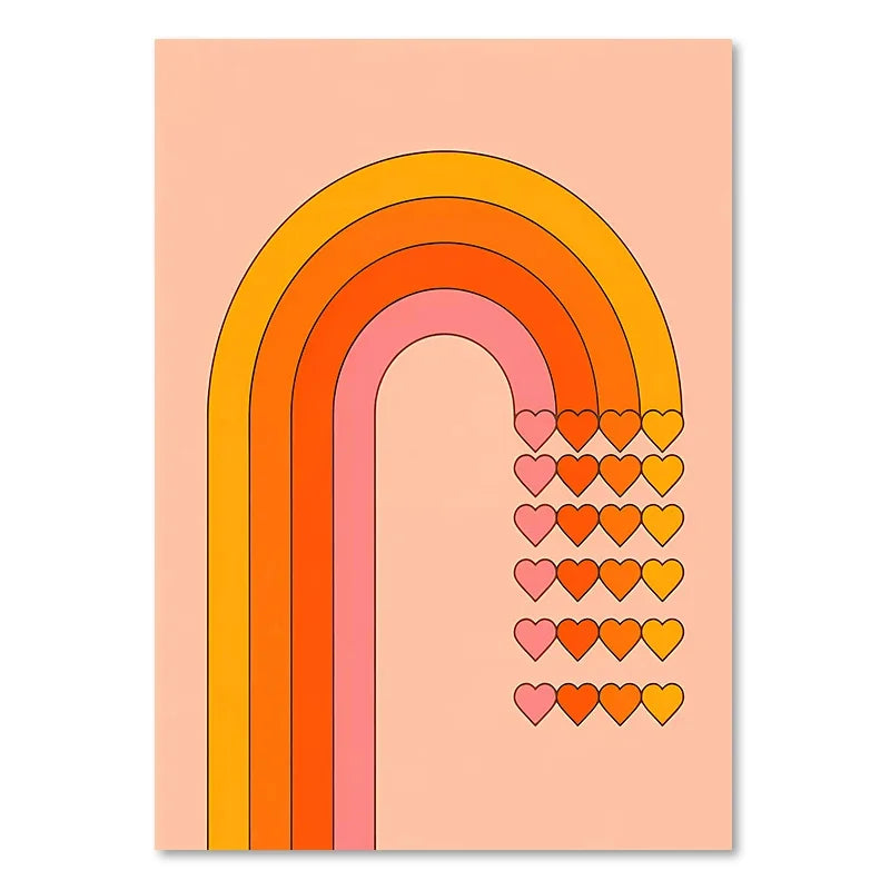 Minimalist boho sunset art prints for living room