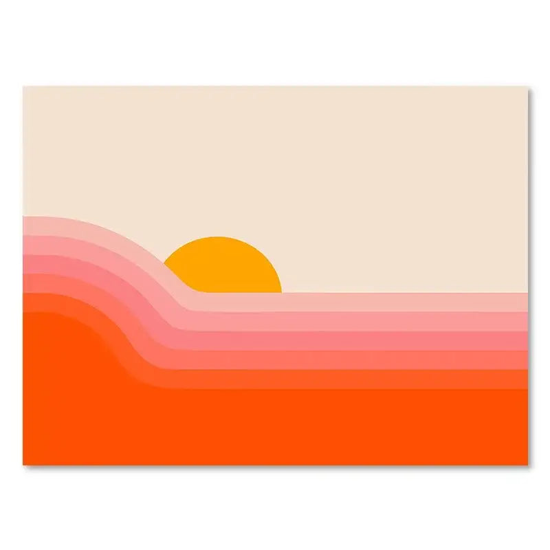 Minimalist boho sunset art prints for living room