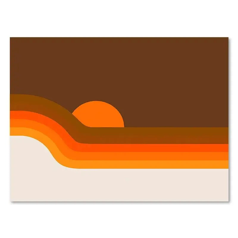 Minimalist boho sunset art prints for living room