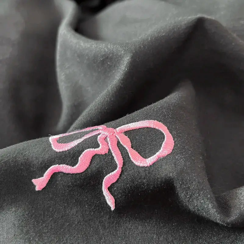 DecorBites™ Bow Embroidery Bedding Set with Ruffles