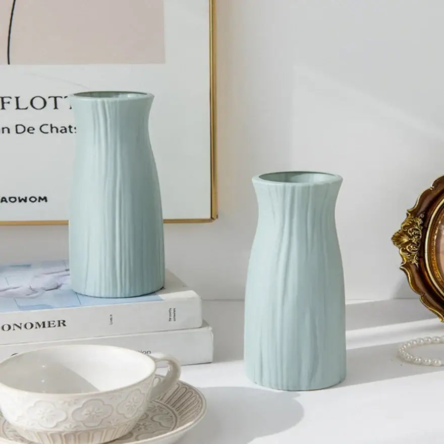 DecorBites™ Ceramic-Look Plastic Flower Pots for Home and Garden