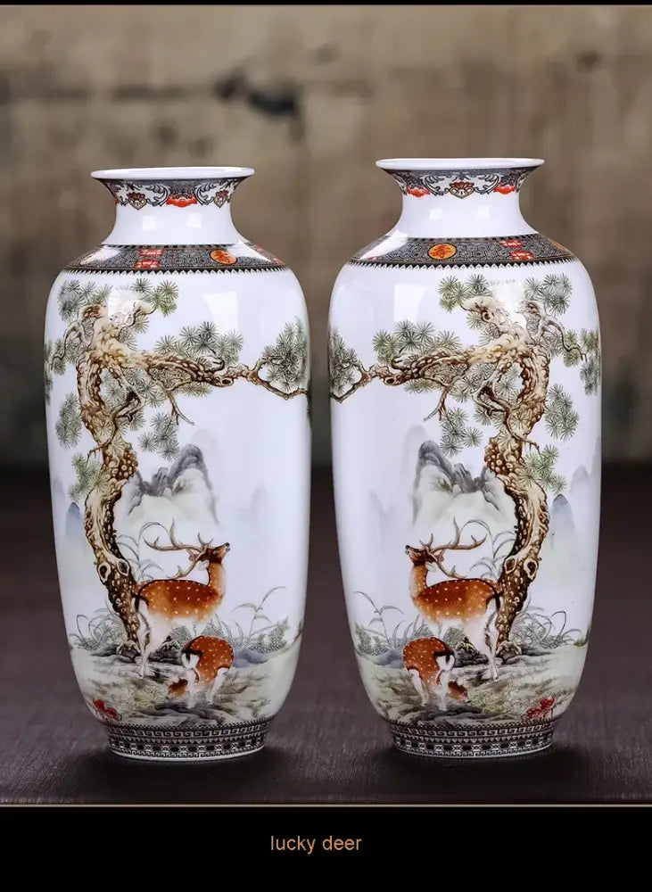 DecorBites™ Chinese Traditional Ceramic Vase for Home Decor