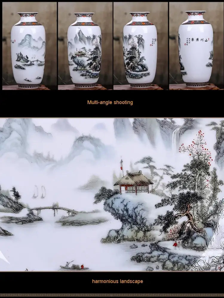 DecorBites™ Chinese Traditional Ceramic Vase for Home Decor