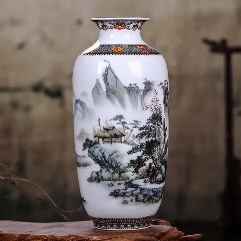 DecorBites™ Chinese Traditional Ceramic Vase for Home Decor