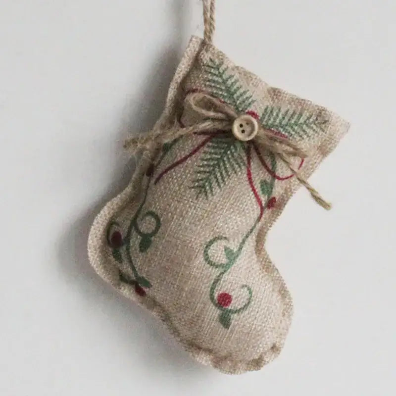 White embroidered pentagram sock ornaments living room decor