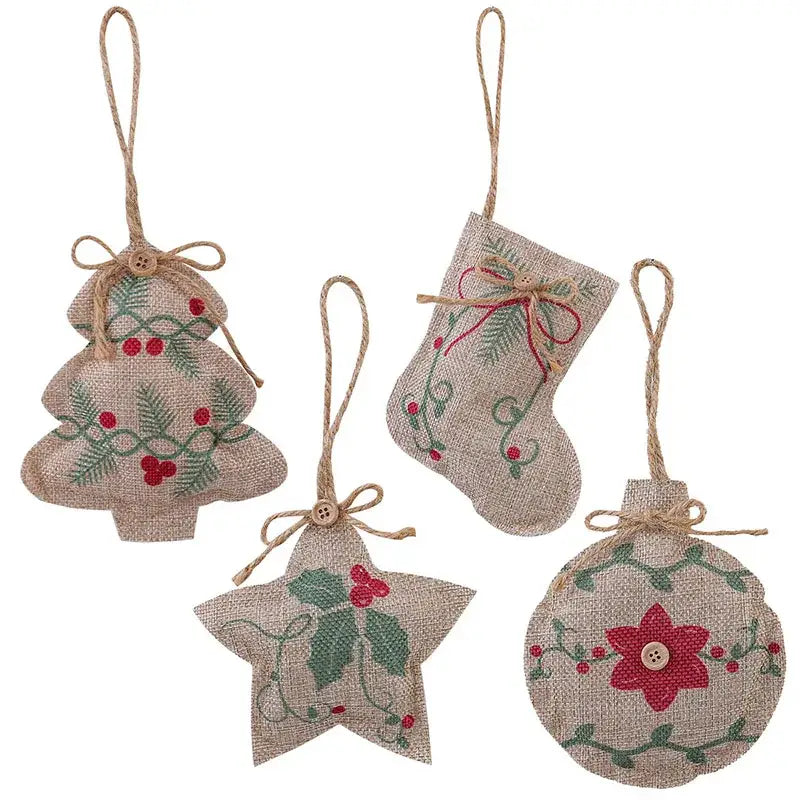 White embroidered pentagram sock ornaments living room decor
