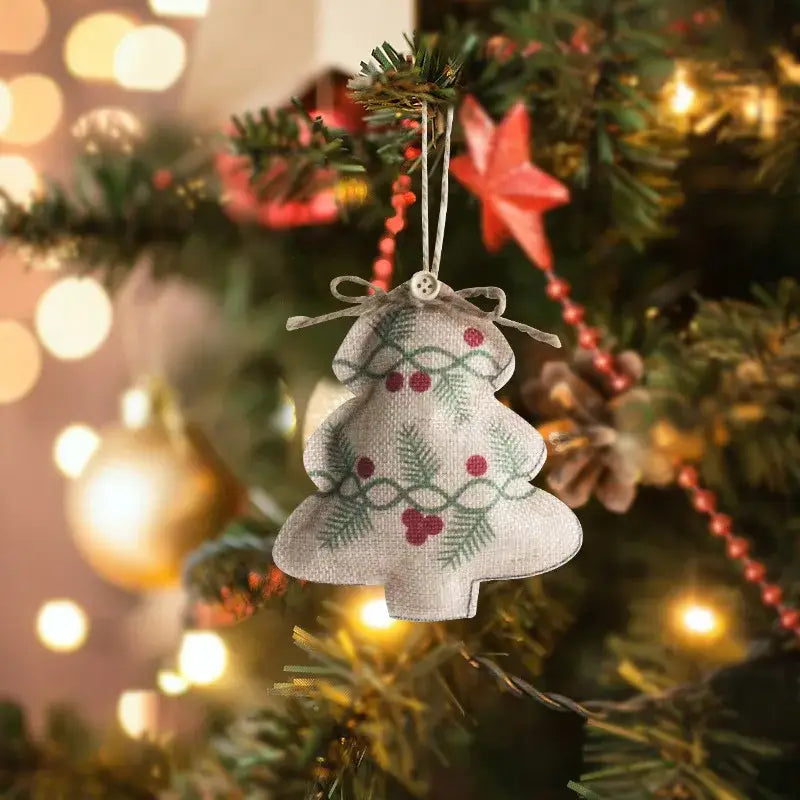 White embroidered pentagram sock ornaments living room decor