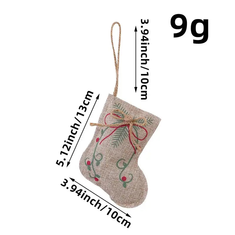 White embroidered pentagram sock ornaments living room decor