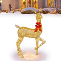 Golden illuminated decorbites christmas reindeer – outdoor led light