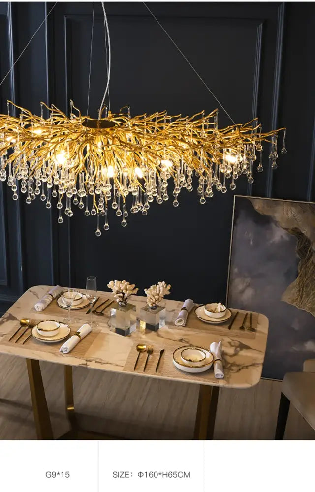 DecorBites™ Chrome Rectangular Crystal Chandelier Light Fixture