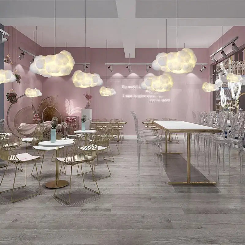 Decorbites cloud chandelier silk cotton nursery hanging lamp
