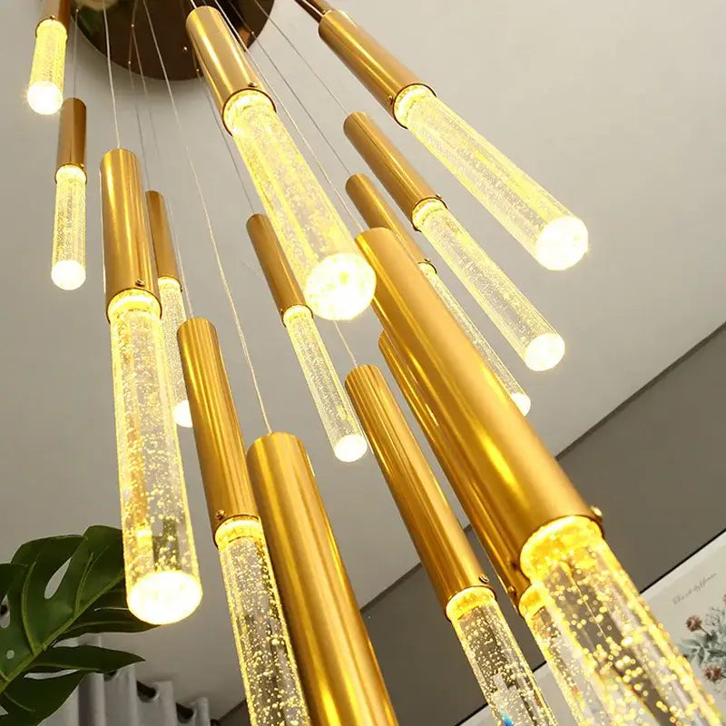 DecorBites™ Contemporary Crystal Chandelier for Large Staircase
