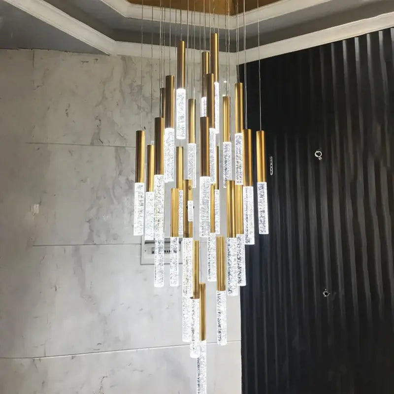 DecorBites™ Contemporary Crystal Chandelier for Large Staircase