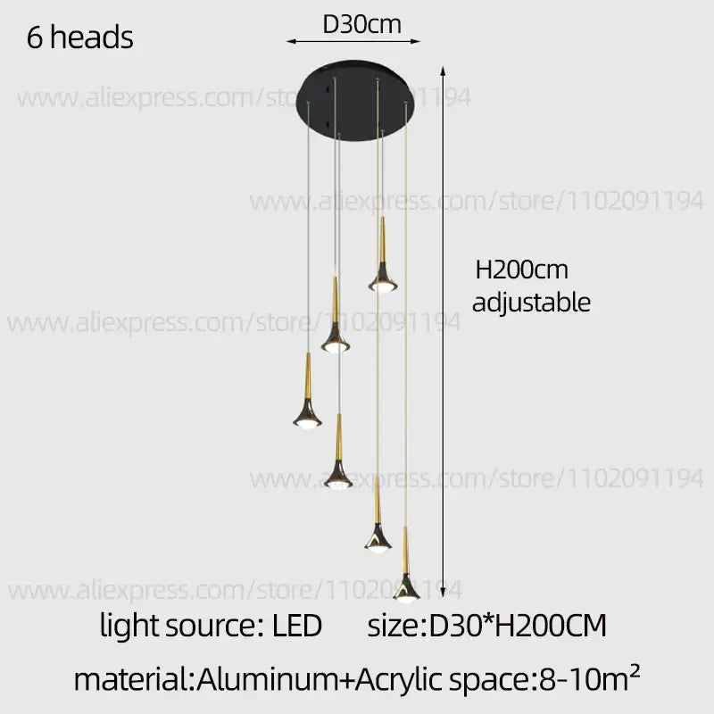 Decorbites contemporary horn chandelier living room black glass light