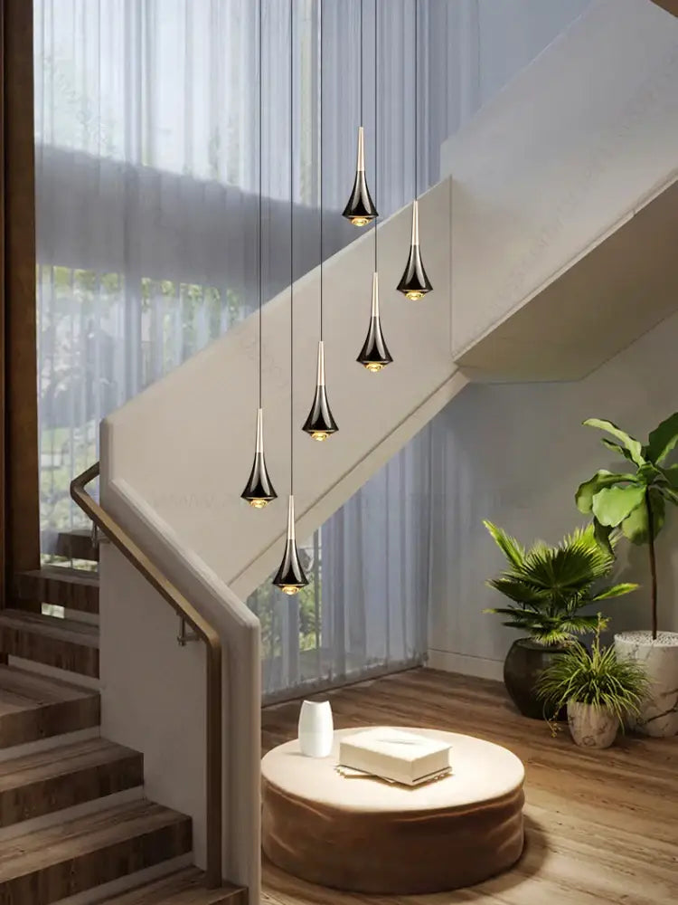Decorbites contemporary horn chandelier living room black glass light