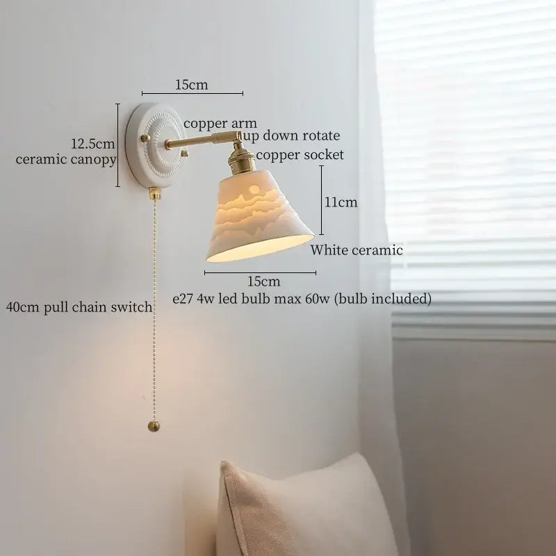 DecorBites™ Copper Arm Vintage LED Wall Lamp 70CM Adjustable Wire Living Room Bedroom Light