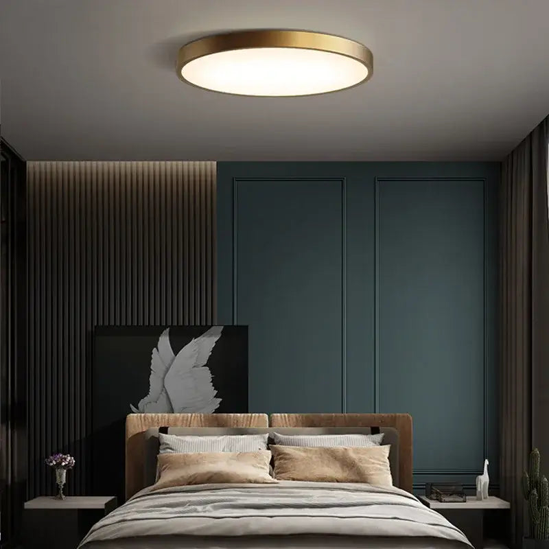 DecorBites™ Copper Ceiling Lamp: Modern Round Surface Mounted Lighting for Bedroom