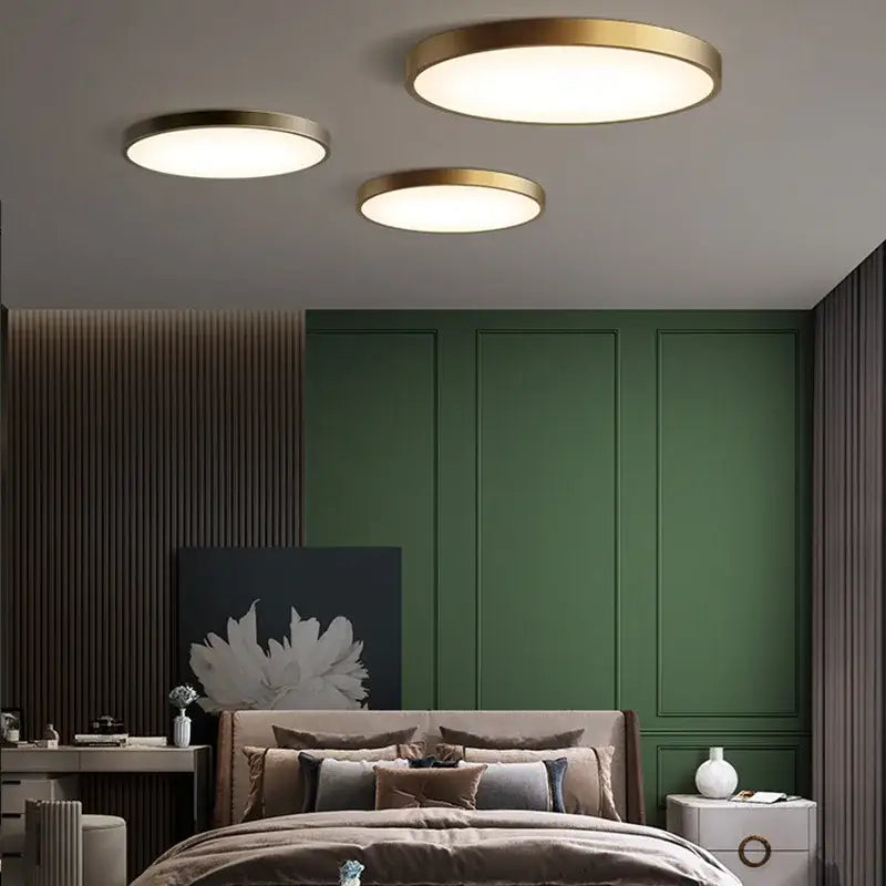 DecorBites™ Copper Ceiling Lamp: Modern Round Surface Mounted Lighting for Bedroom