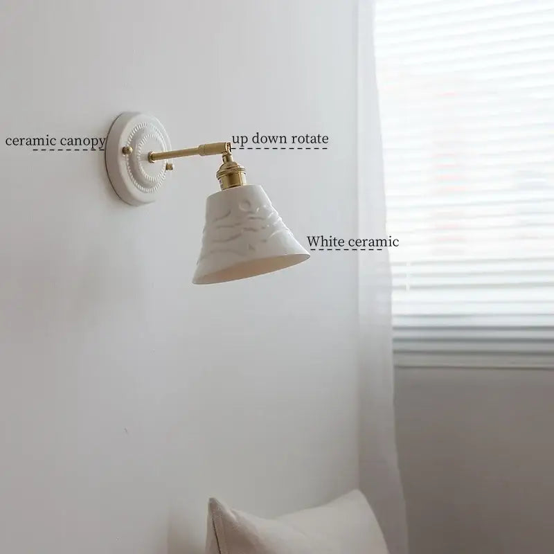 DecorBites™ Copper Ceramic LED Wall Lamp with Pull Chain Switch for Stair Living Room