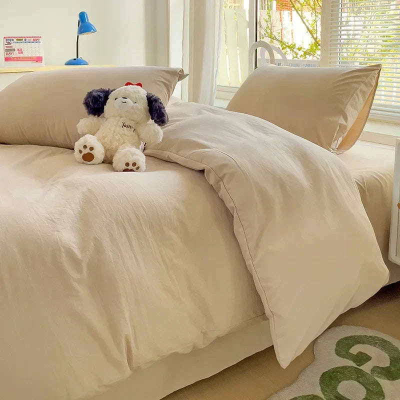 DecorBites™ Cotton Bedding Set with Sheet, Duvet Cover