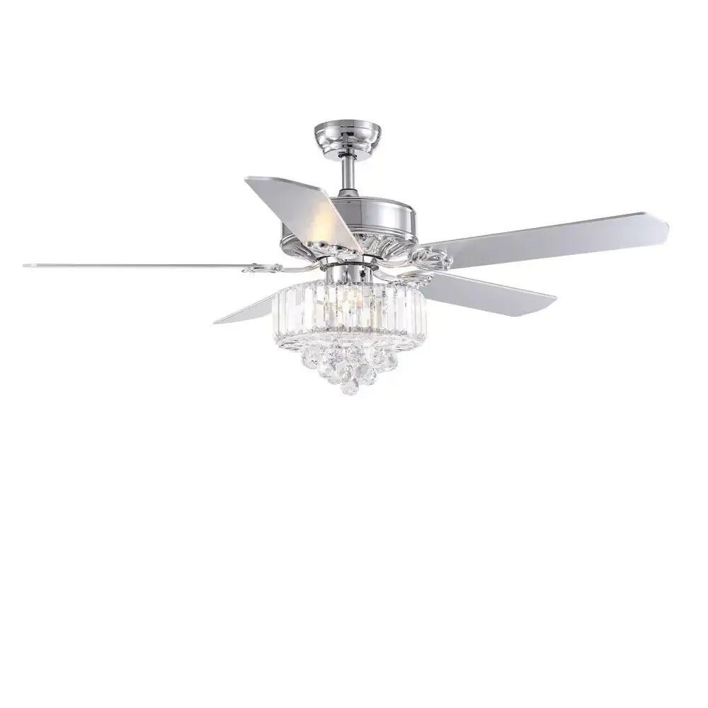 DecorBites™ Crystal Ceiling Fan with Light & Remote Control, 52 Inch Luxury Design