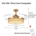DecorBites™ Crystal Ceiling Fans with LED Light & Remote Control, Gold Finish