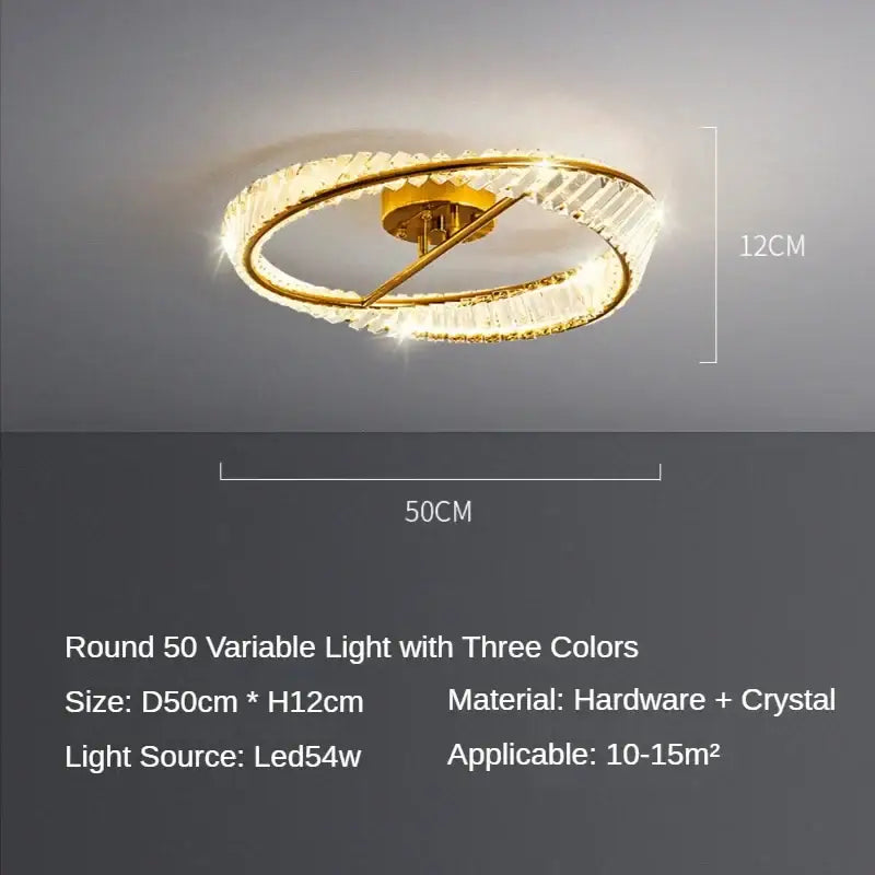 DecorBites™ Crystal Ceiling Lamp: Modern Rings Dining Room LED Light Luster