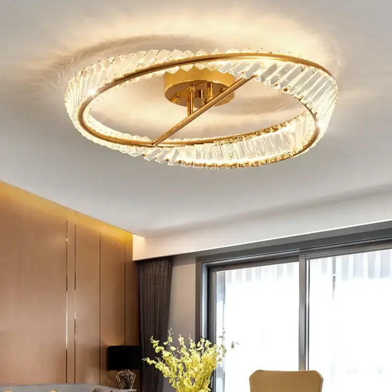 DecorBites™ Crystal Ceiling Lamp: Modern Rings Dining Room LED Light Luster