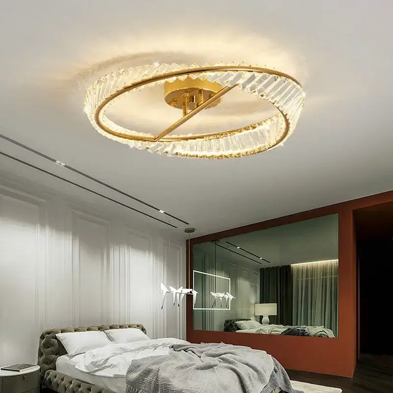 DecorBites™ Crystal Ceiling Lamp: Modern Rings Dining Room LED Light Luster