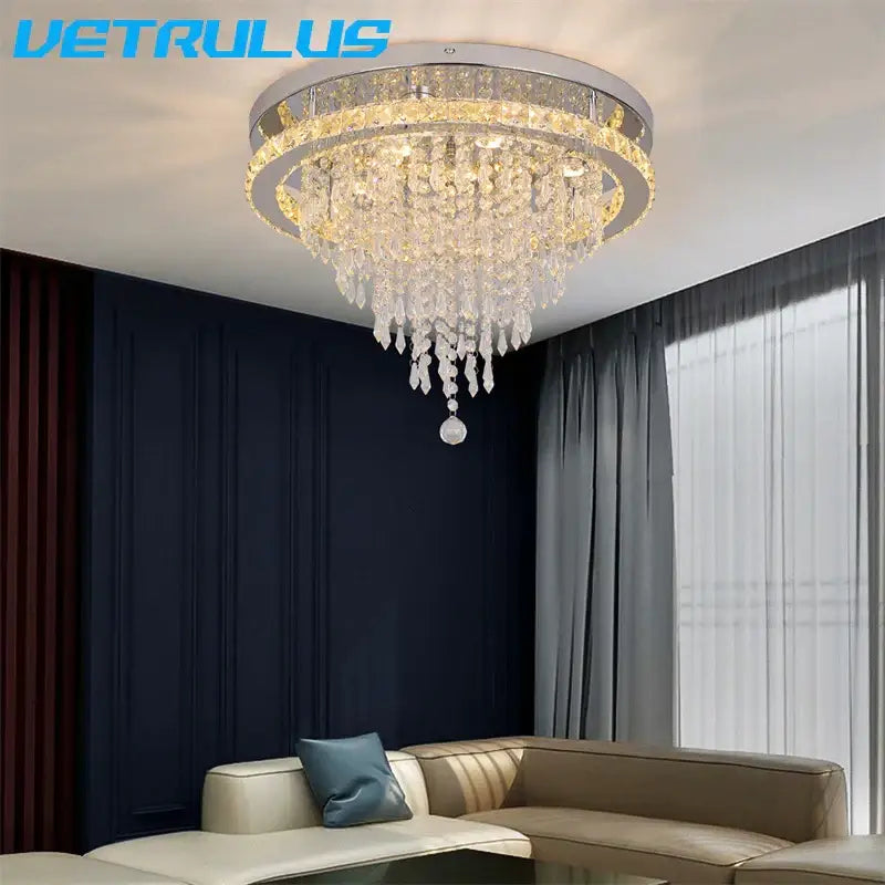DecorBites™ Crystal Ceiling Lamp Smart LED Chandelier Remote Control Hanging Decor