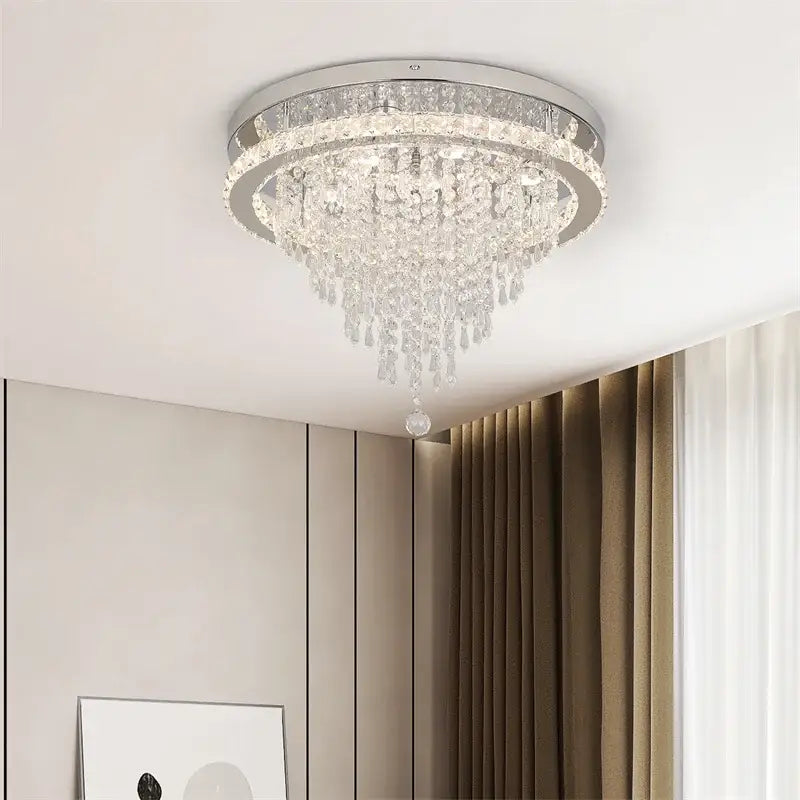 DecorBites™ Crystal Ceiling Lamp Smart LED Chandelier Remote Control Hanging Decor