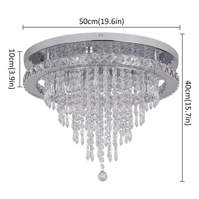 DecorBites™ Crystal Ceiling Lamp Smart LED Chandelier Remote Control Hanging Decor
