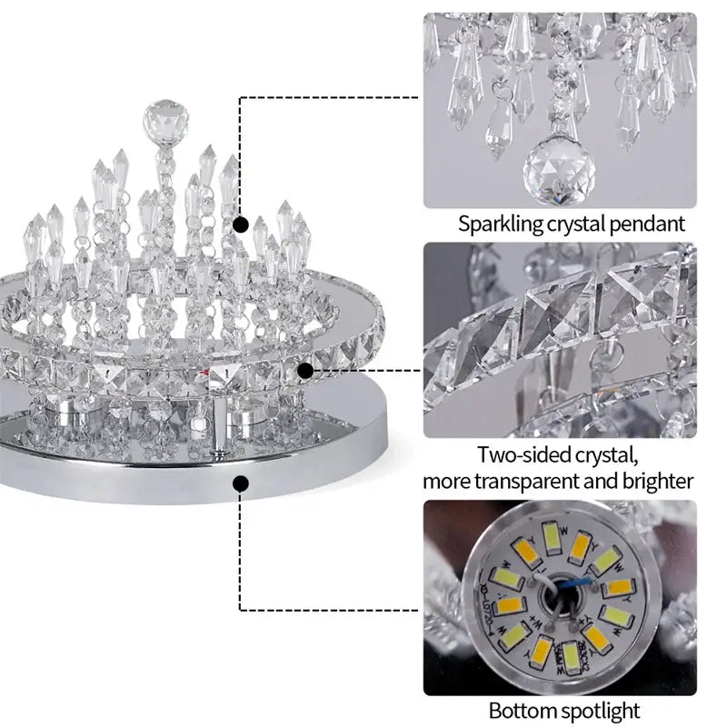DecorBites™ Crystal Ceiling Lamp Smart LED Chandelier Remote Control Hanging Decor