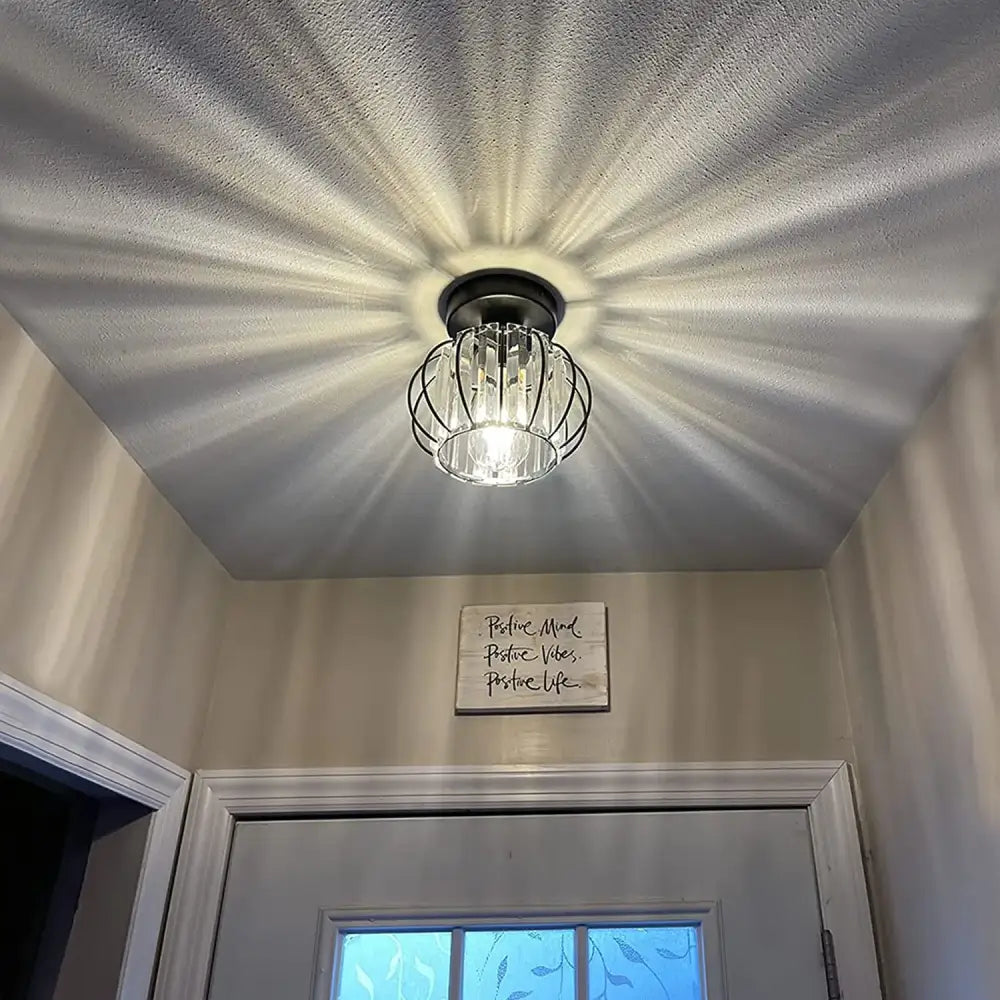 DecorBites™ Crystal Ceiling Light Fixture E26 E27 Modern Glod Black Chandelier