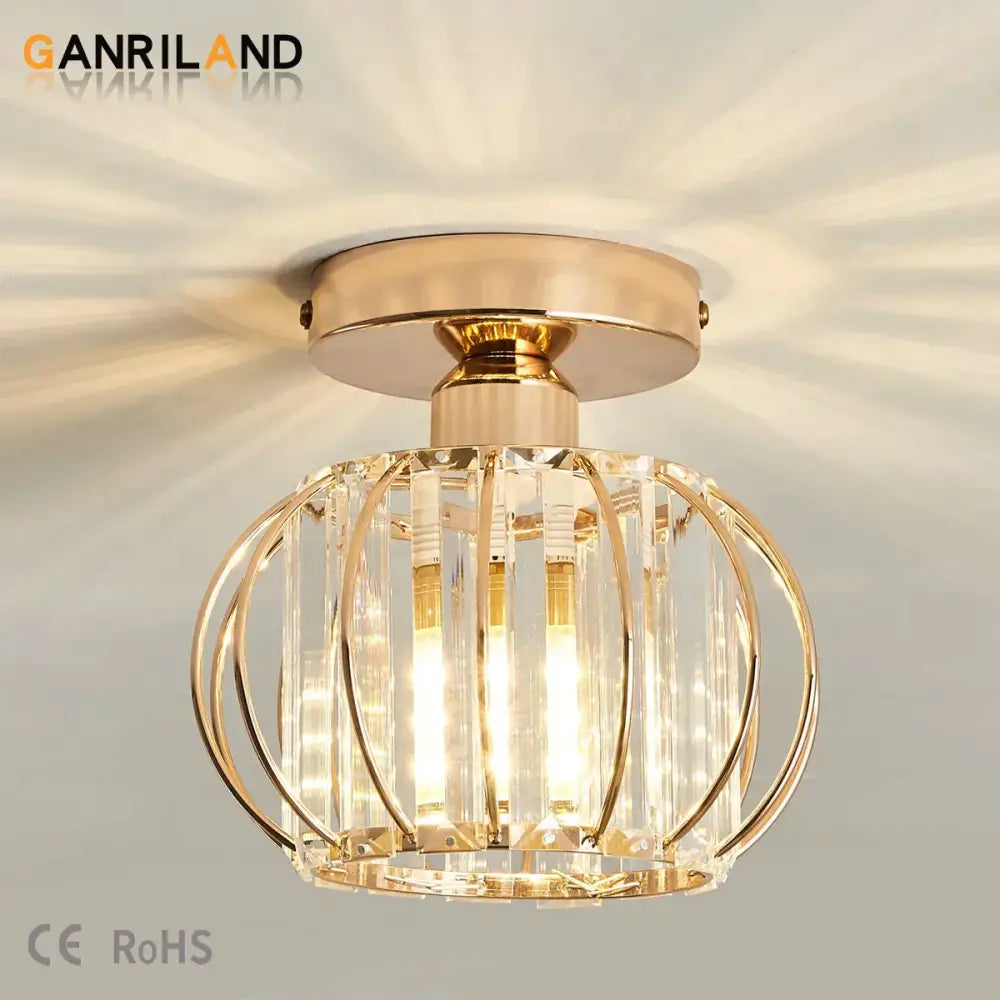 DecorBites™ Crystal Ceiling Light Fixture E26 E27 Modern Glod Black Chandelier