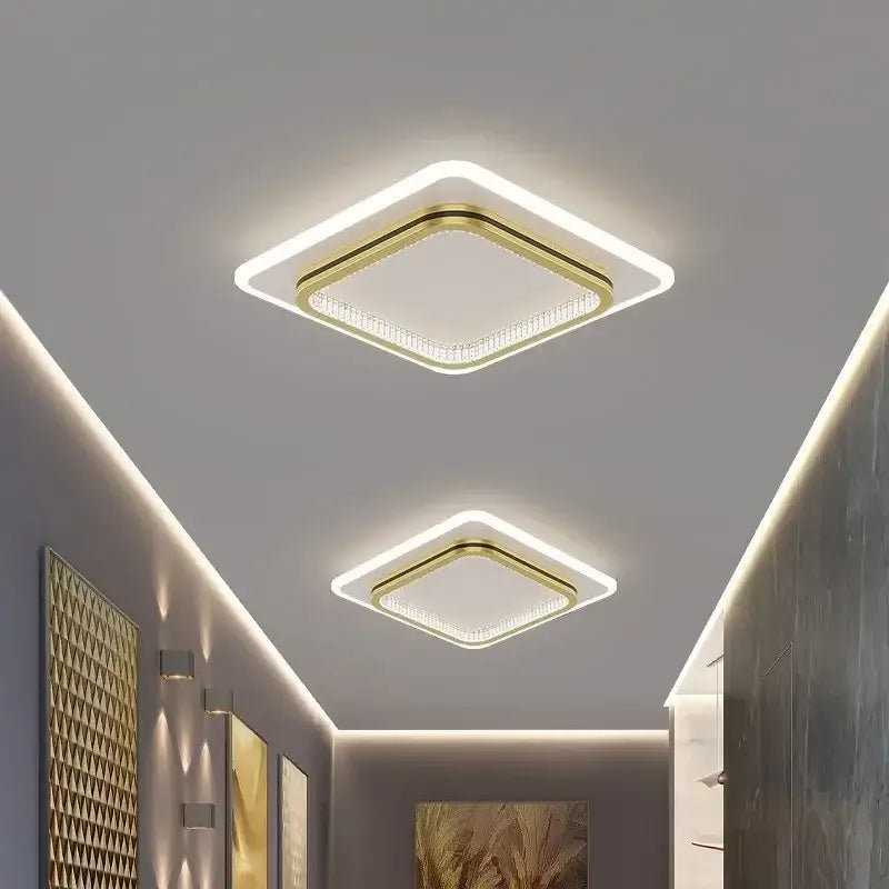 DecorBites™ Crystal Ceiling Lights: Modern Indoor Lighting with LED, Round/Square Luminaria